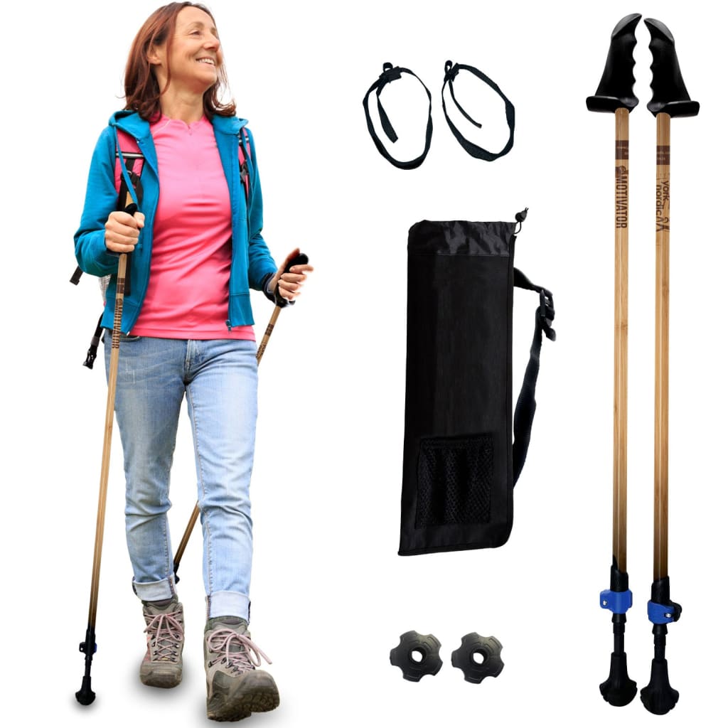 Adjustable Collapsible Walking Poles With Stability Grips